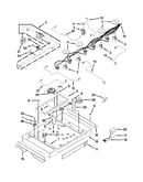 Burner box, gas valves and switch parts