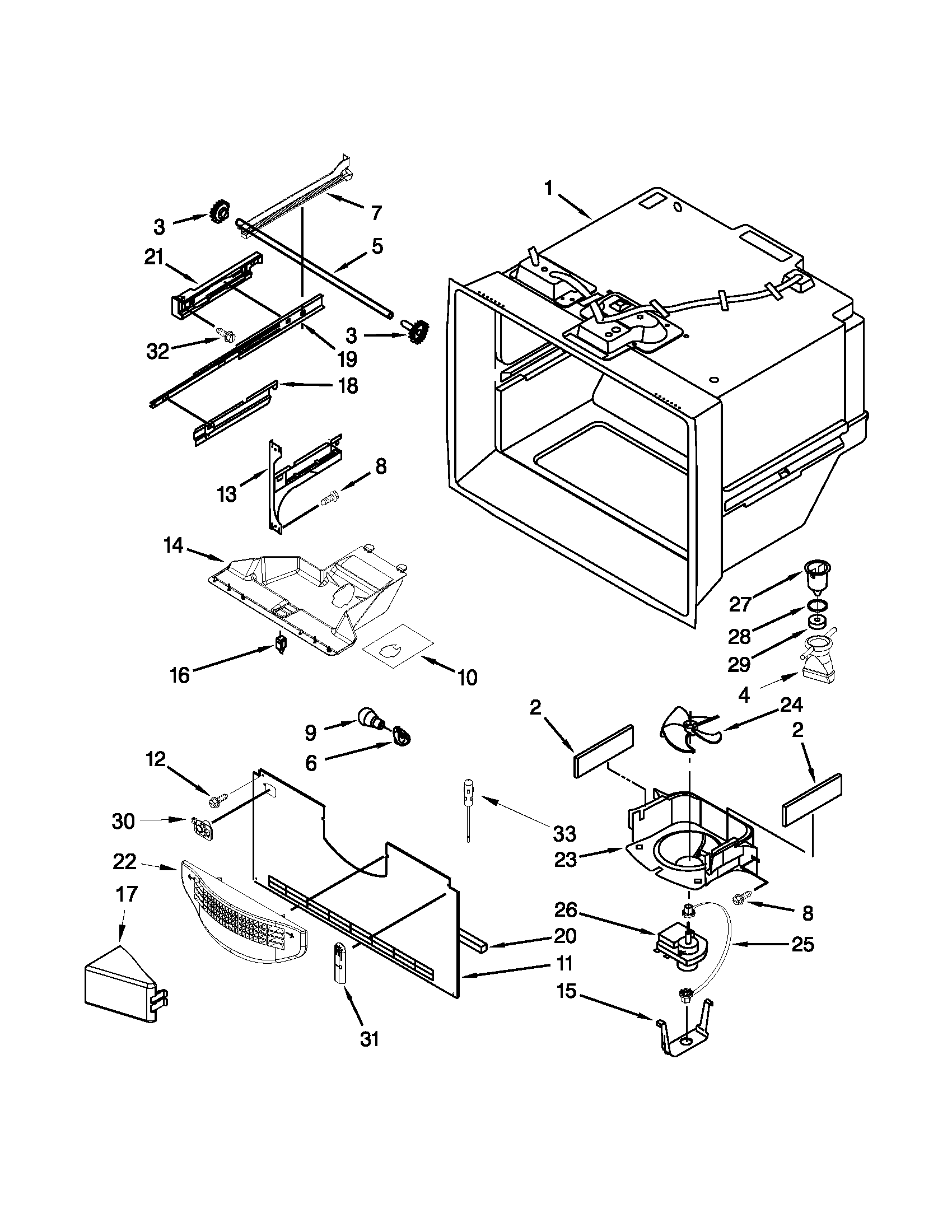 Freezer liner parts