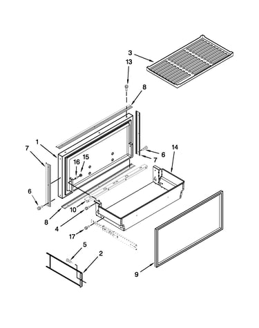 Freezer door and basket parts