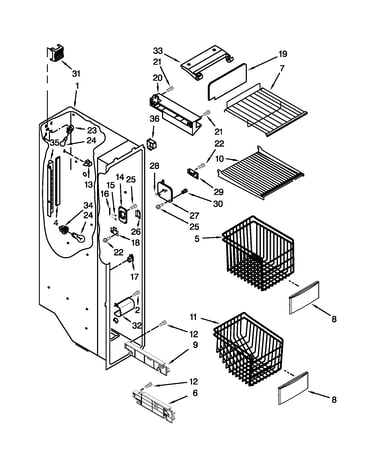 Freezer liner parts