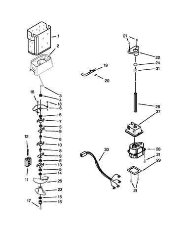 Motor and ice container parts