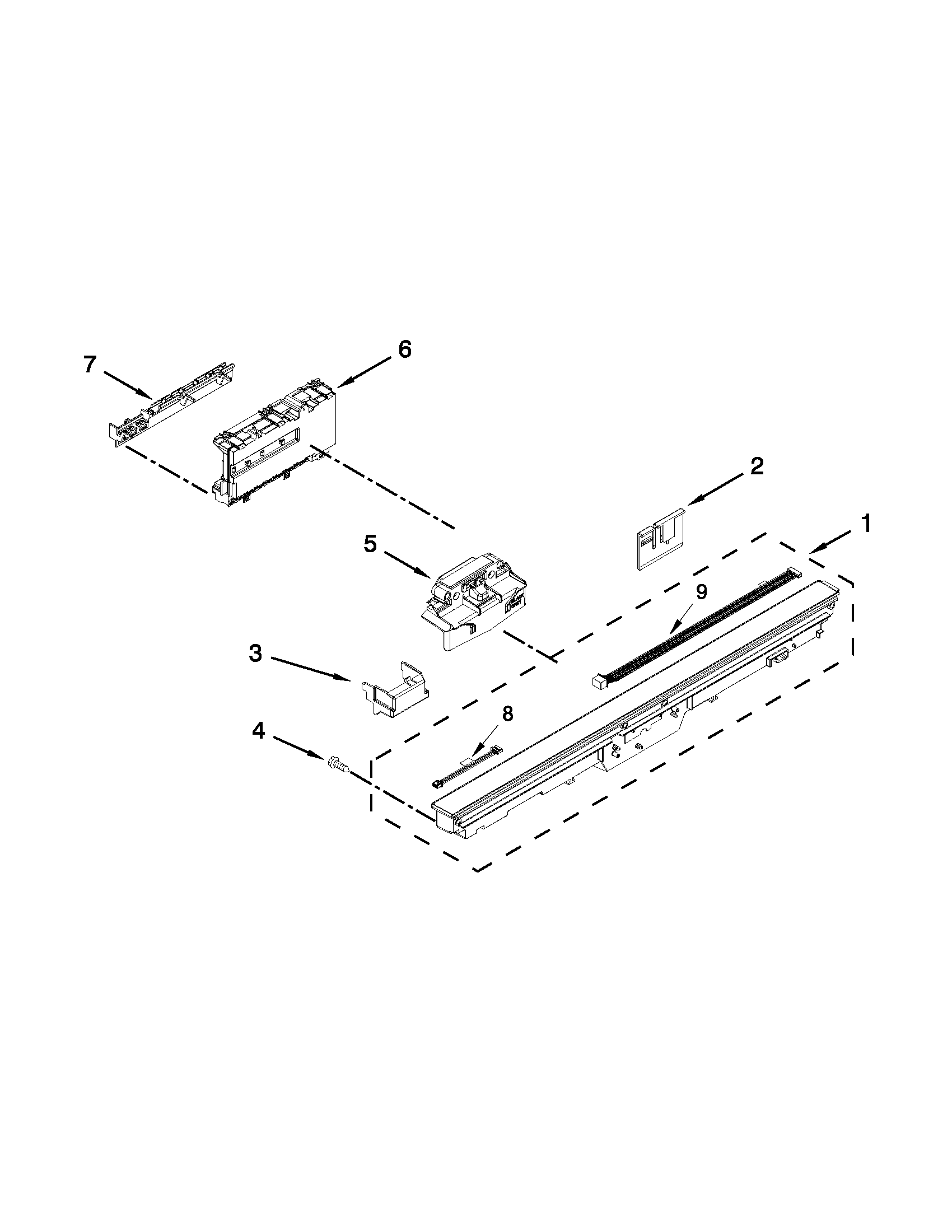 Control panel and latch parts