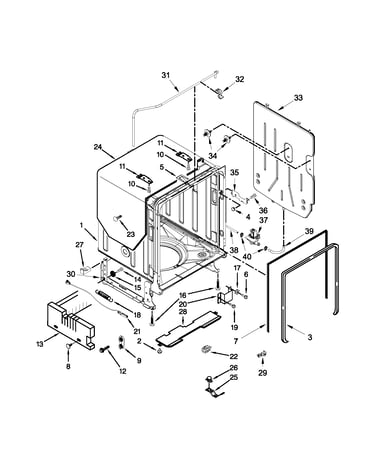 Tub, tank and frame parts
