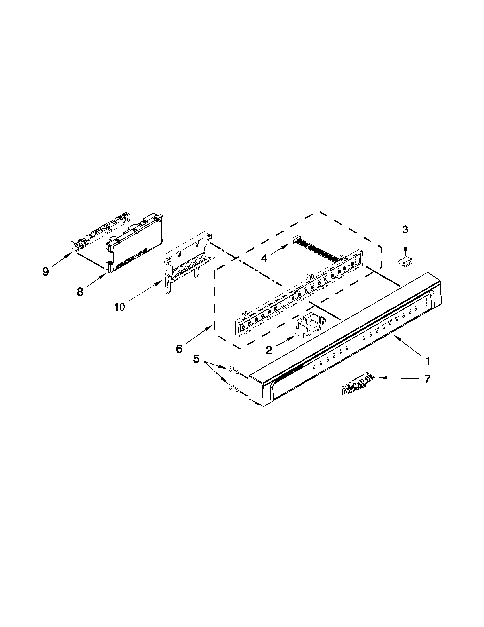 Control panel and latch parts
