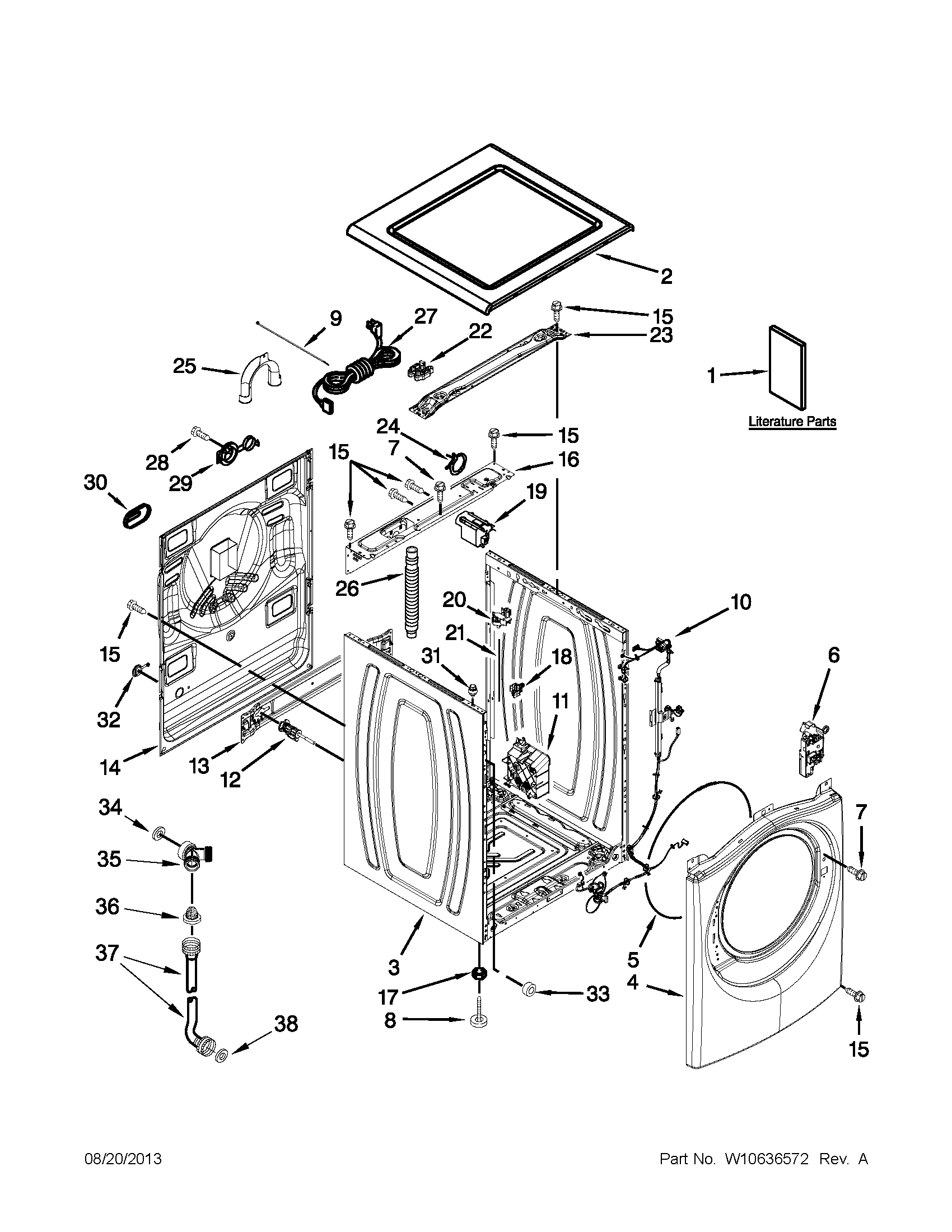 Top and cabinet parts