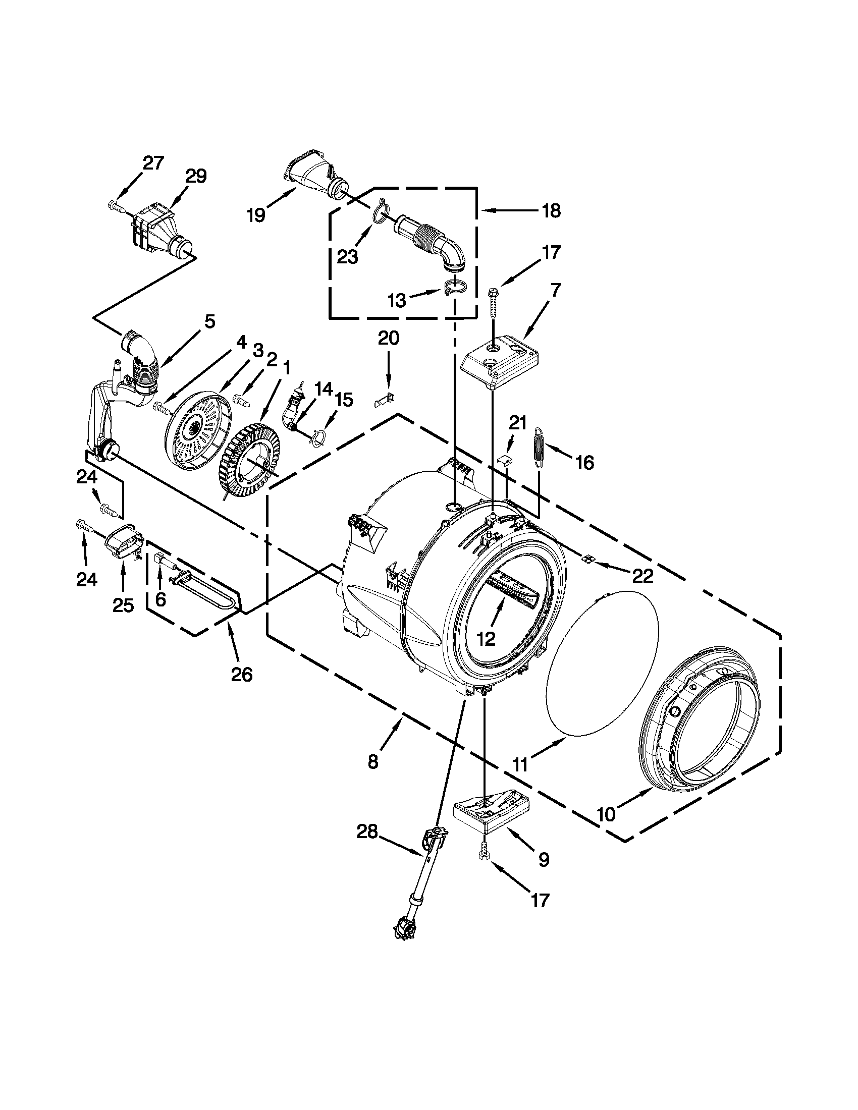 Tub and basket parts