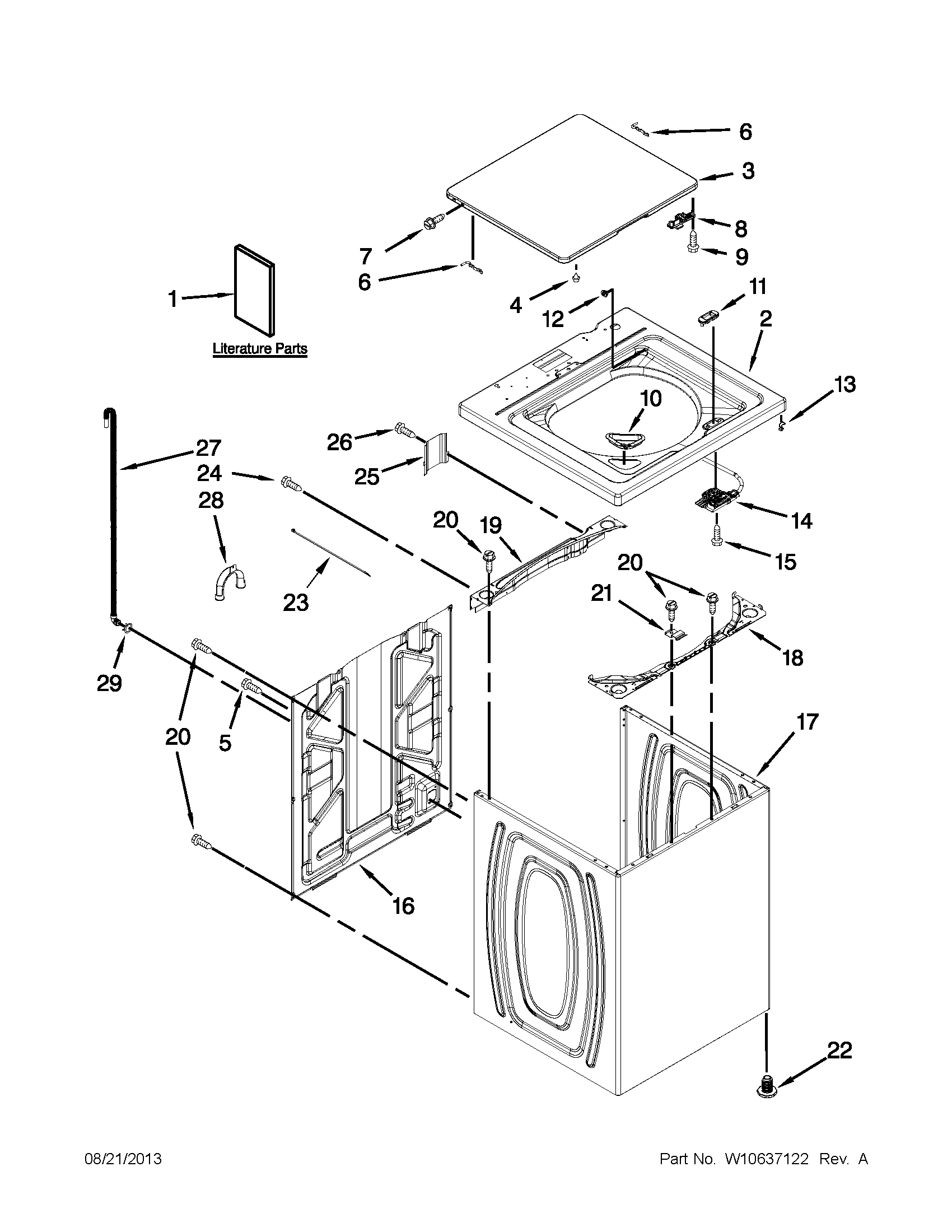 Top and cabinet parts