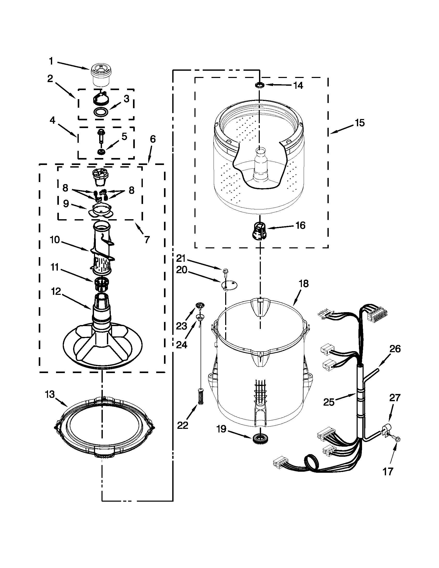Basket and tub parts