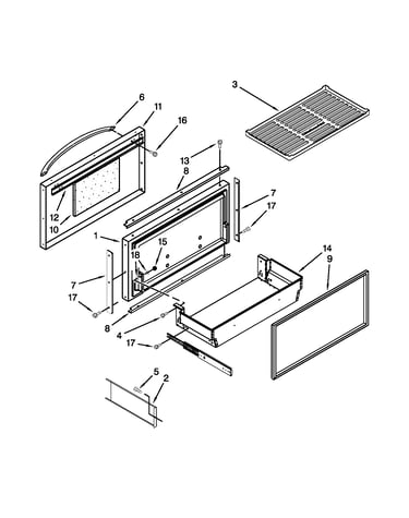 Freezer door and basket parts