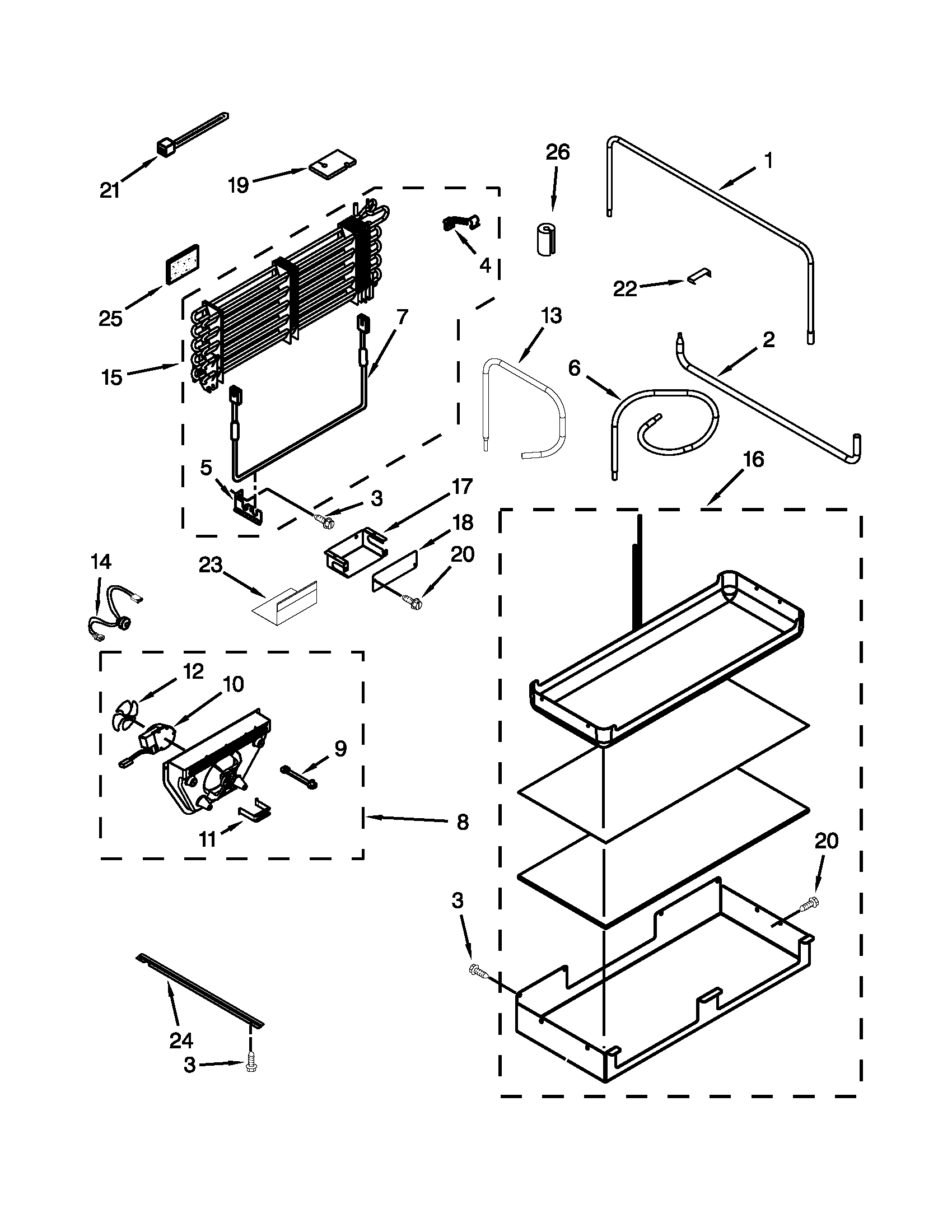 Lower unit and tube parts