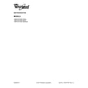 Whirlpool W8RXCGFXS02 cover sheet diagram