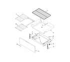 Whirlpool YWFE710H0BW0 drawer and rack parts diagram