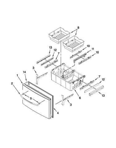 Freezer door parts