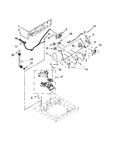 Controls and water inlet parts