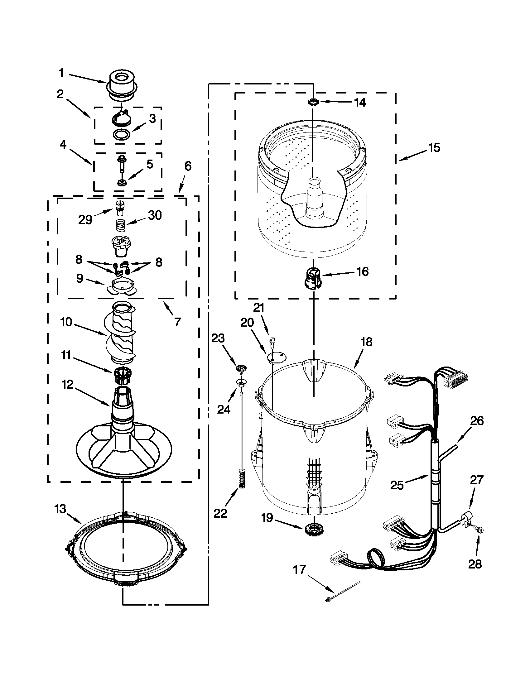 Basket and tub parts