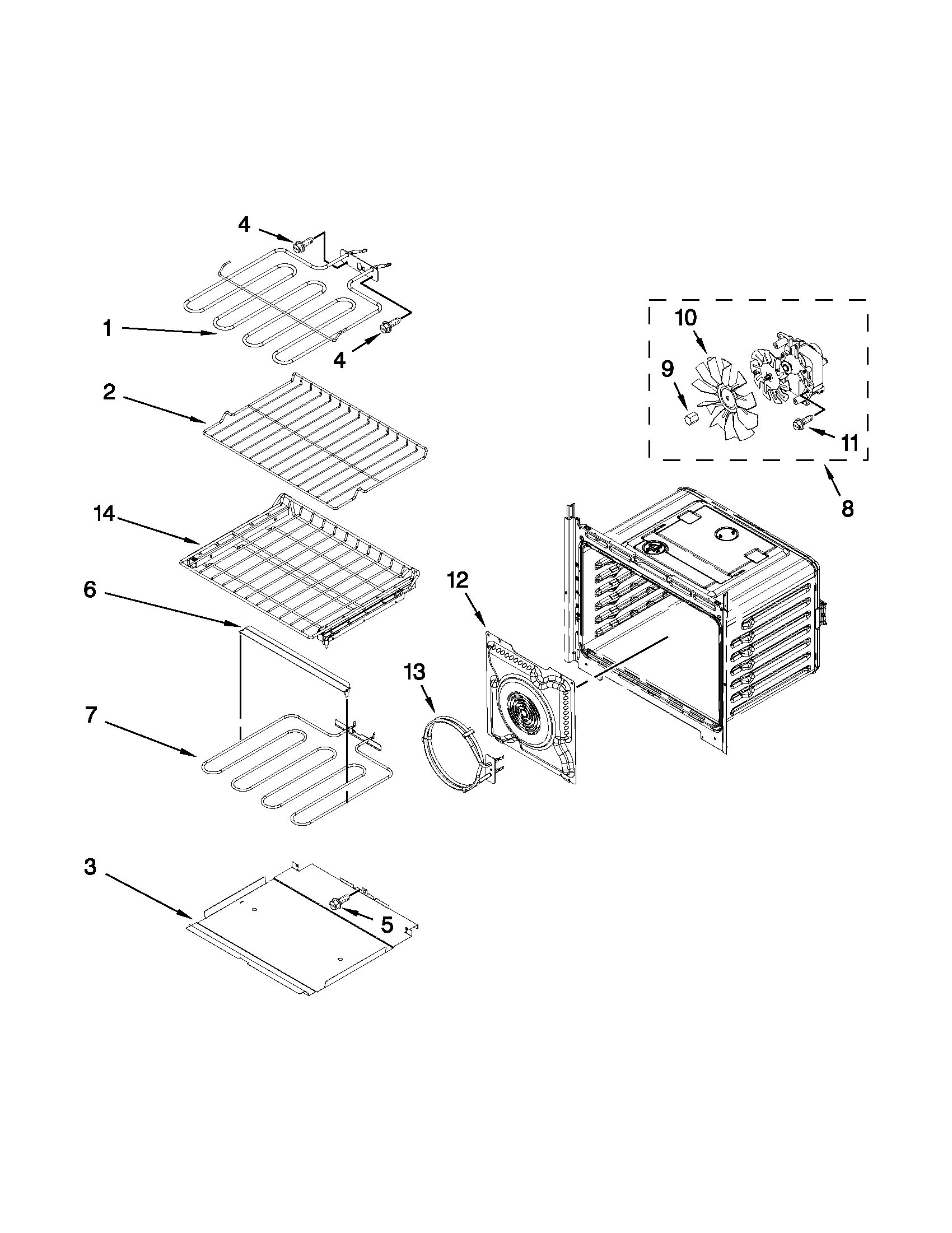 Internal oven parts