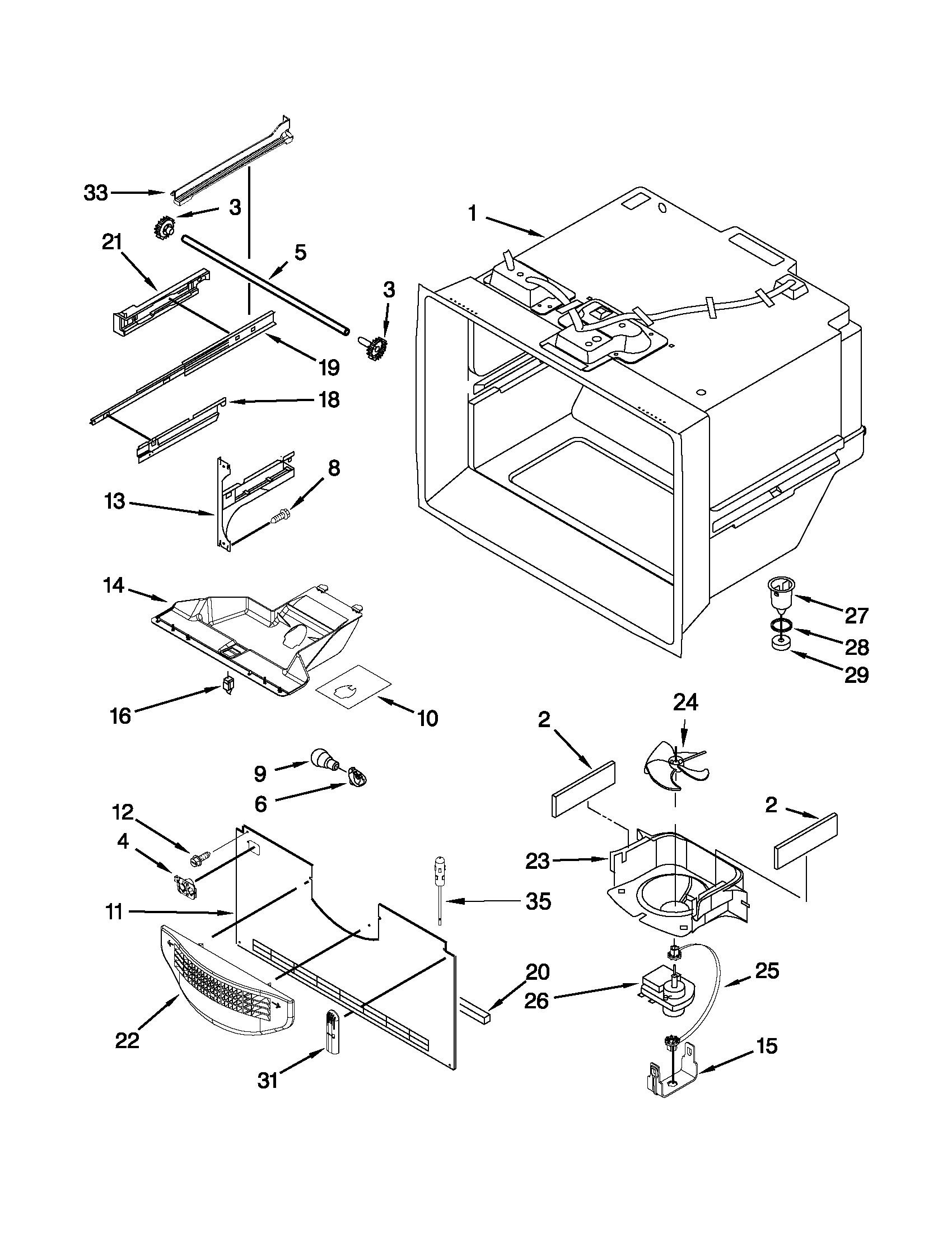 Freezer liner parts