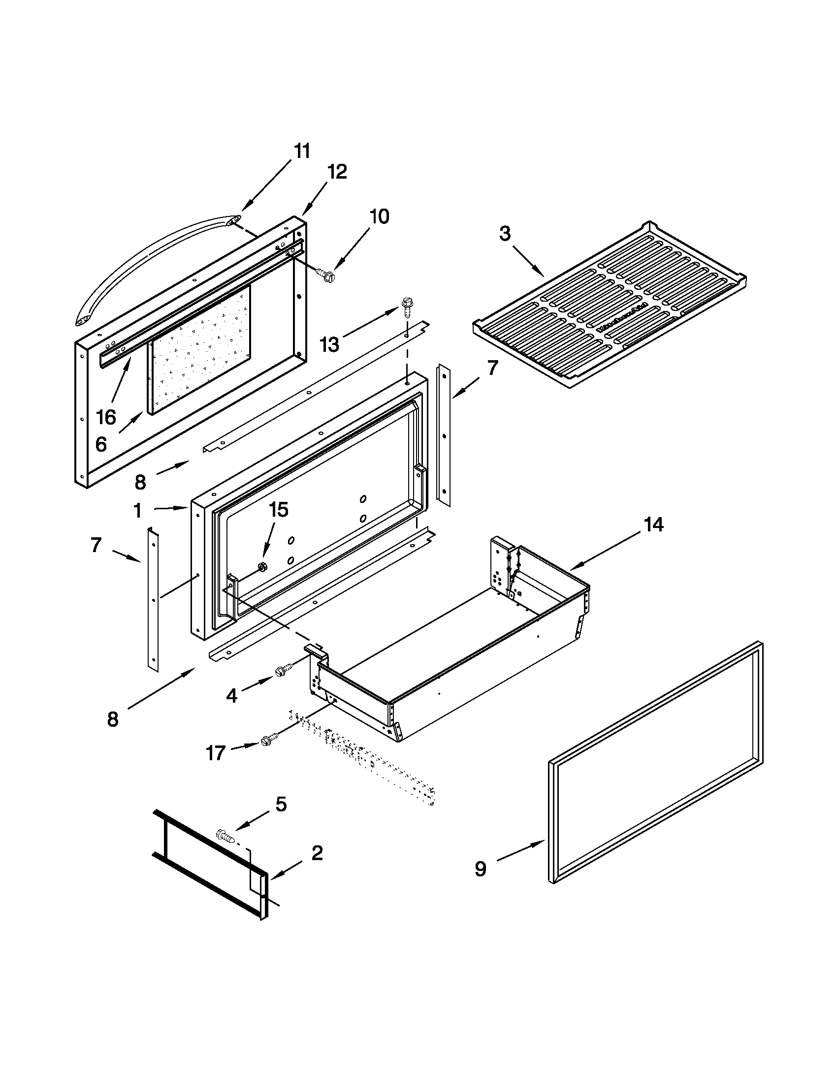 FREEZER DOOR AND BASKET PARTS