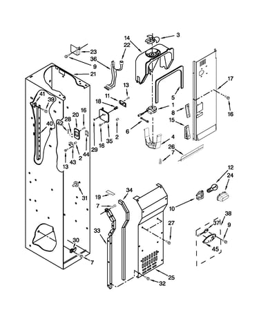 Freezer liner and air flow parts