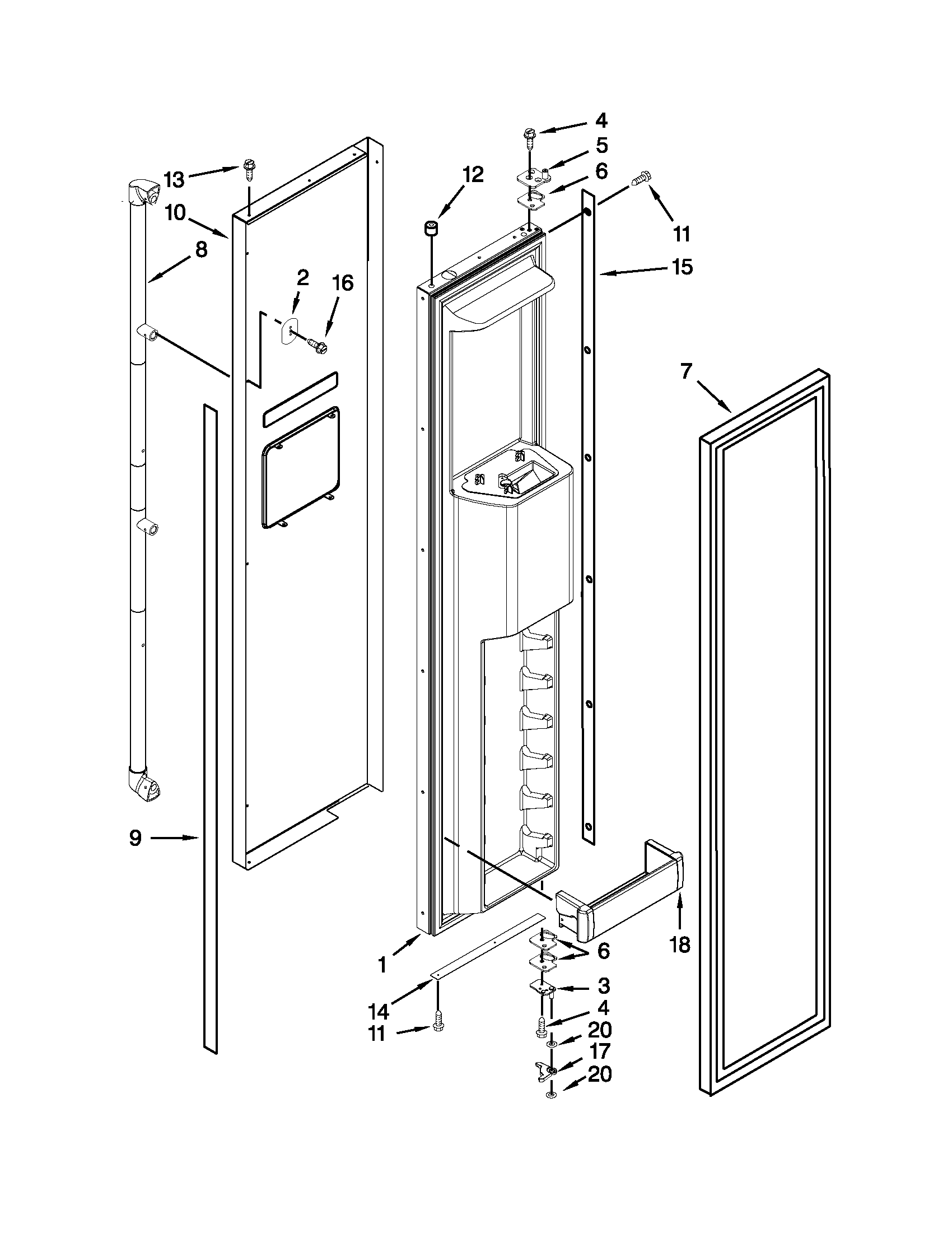 Freezer door parts
