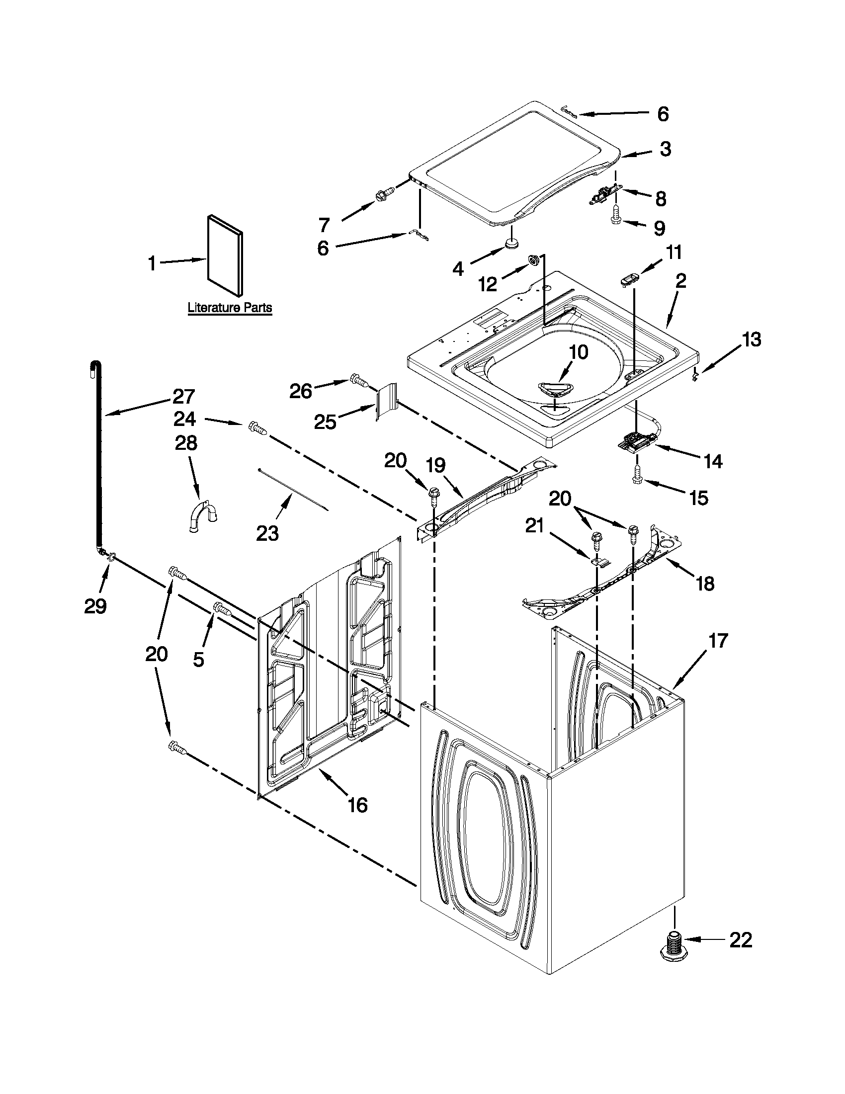 Top and cabinet parts