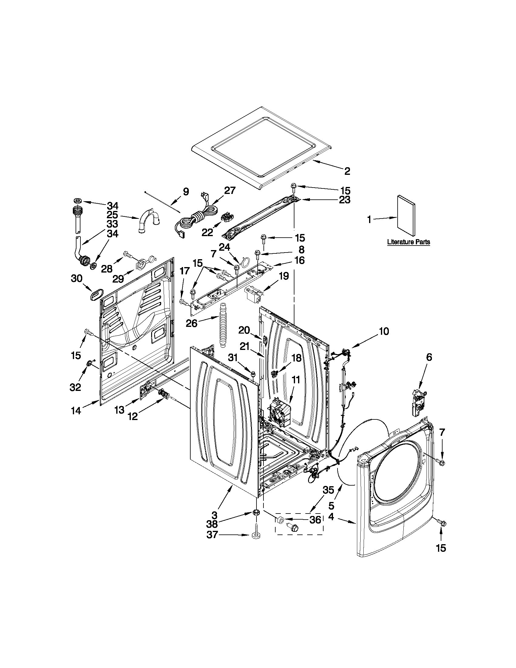 Top and cabinet parts