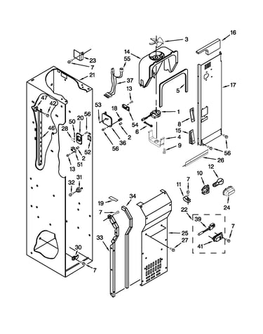 Freezer liner and air flow parts