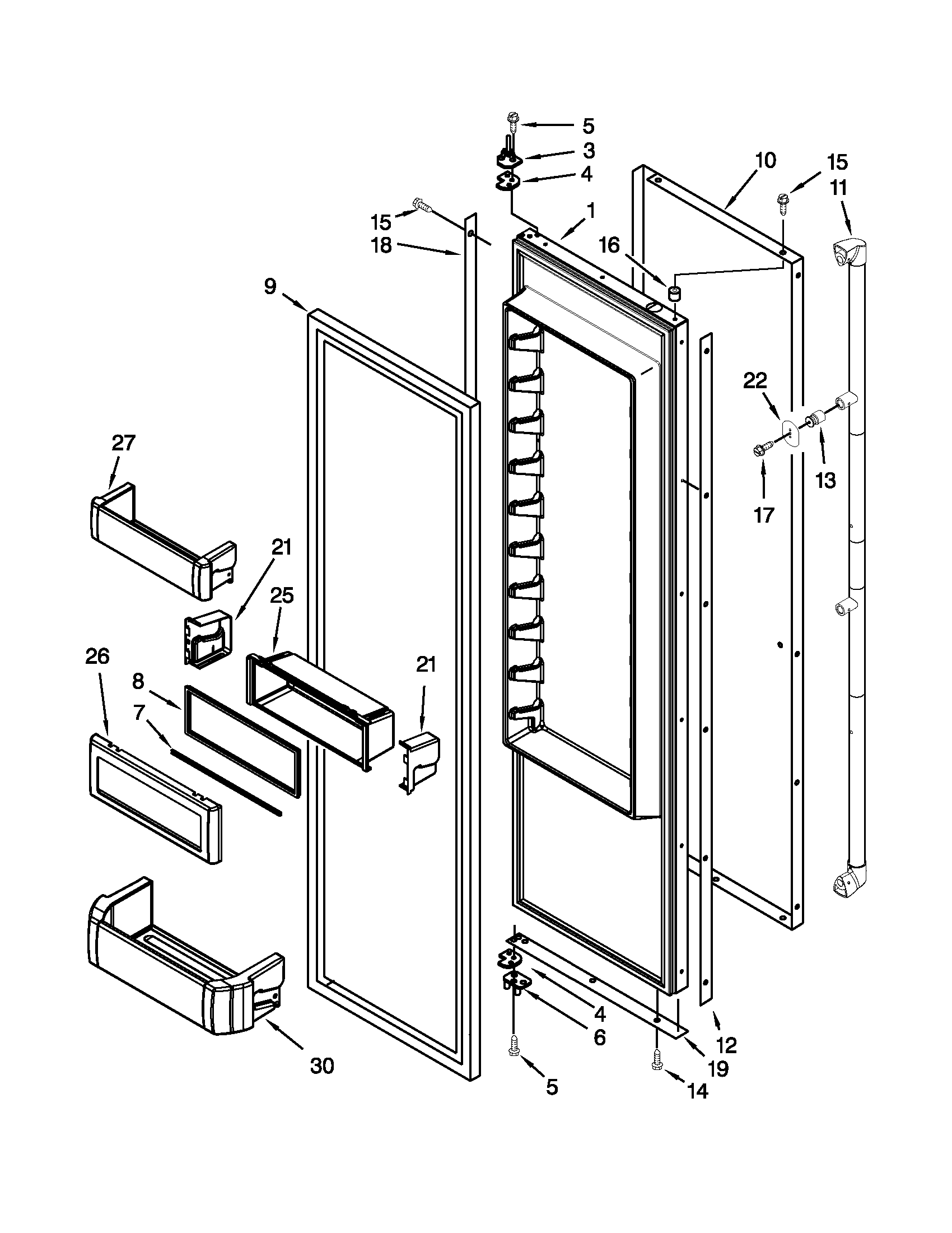 Refrigerator door parts