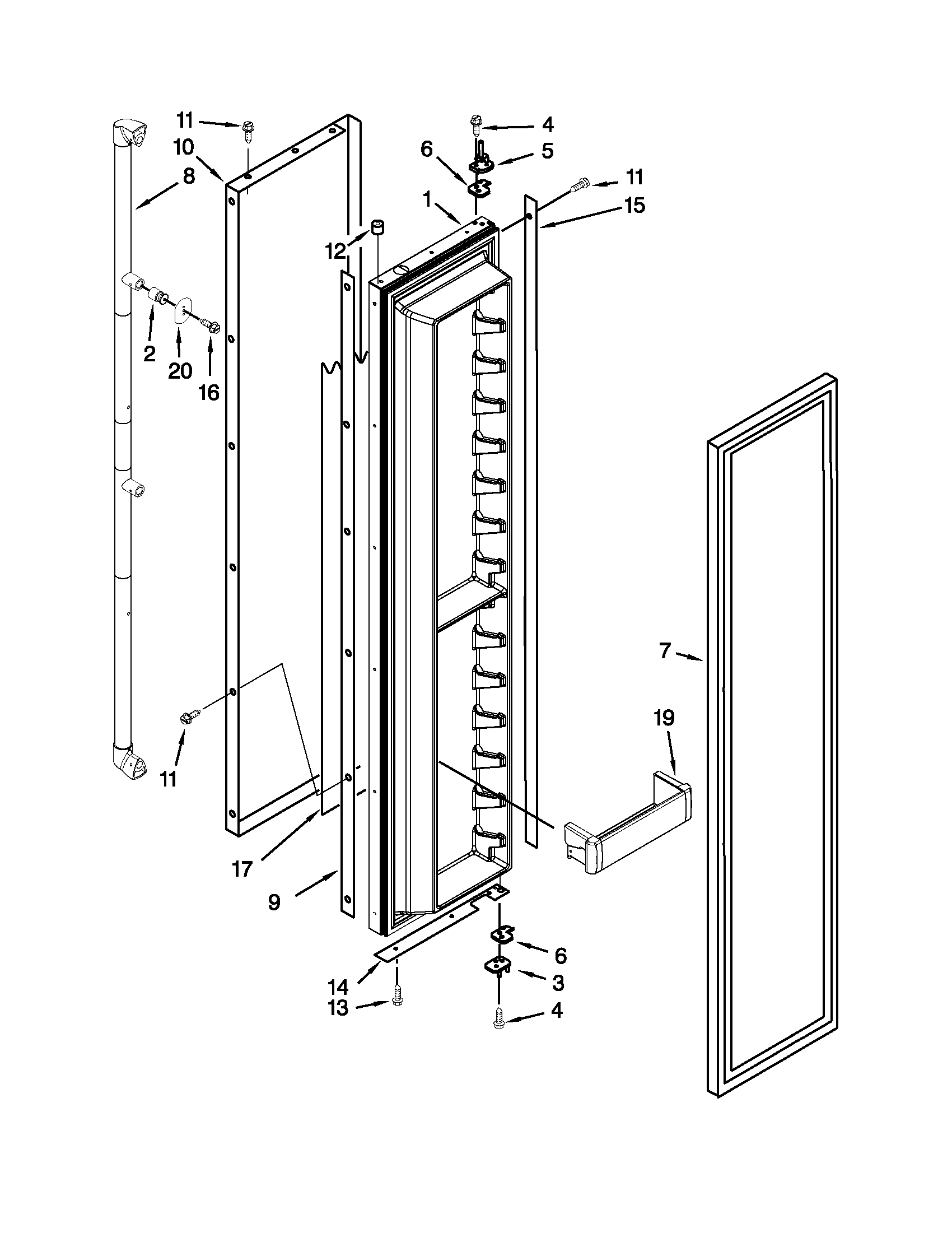 Freezer door parts