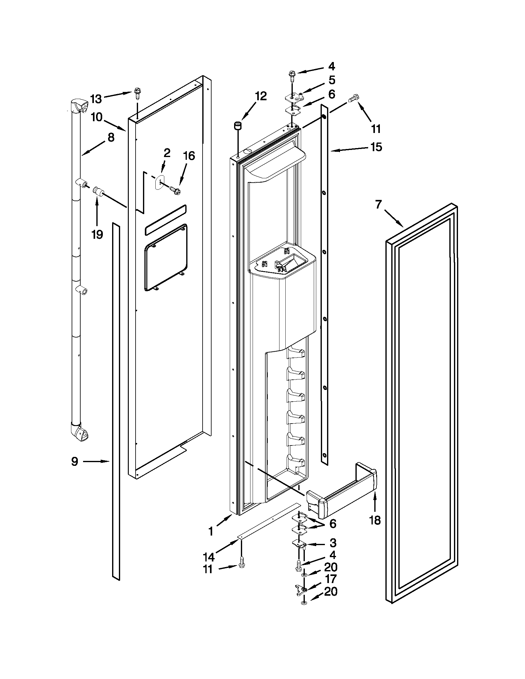 Freezer door parts