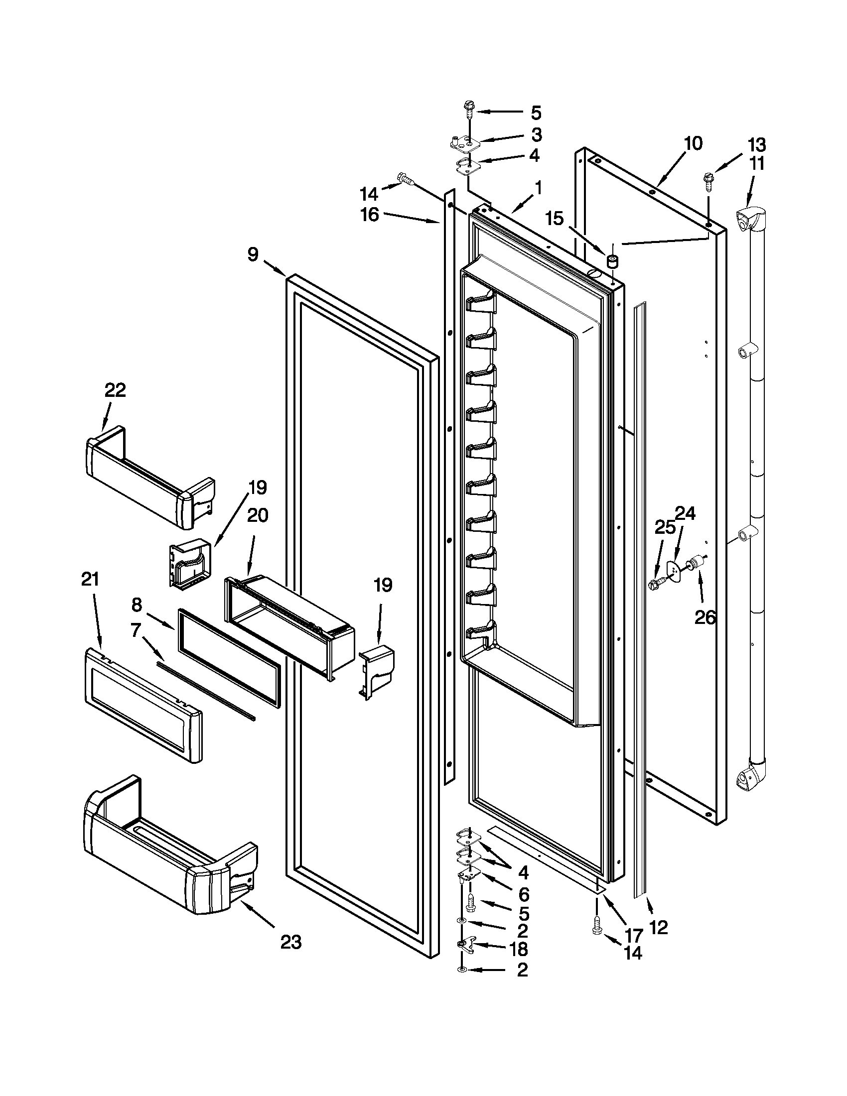 Refrigerator door parts