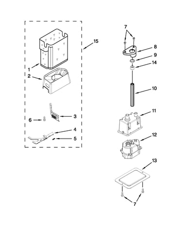 Motor and ice container parts