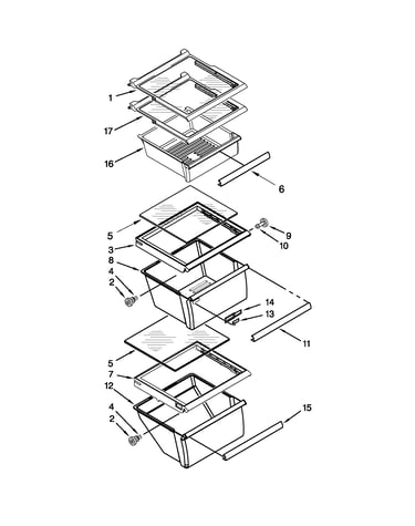 Refrigerator shelf parts