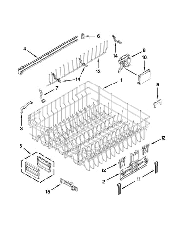 Upper rack and track parts