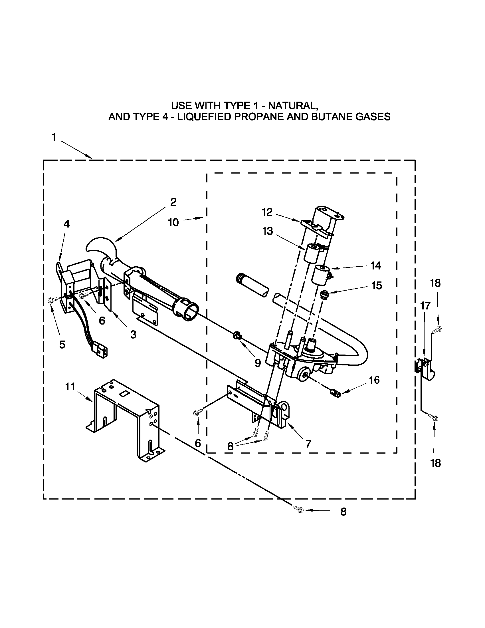 W10601030 burner assembly parts