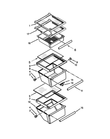 Refrigerator shelf parts