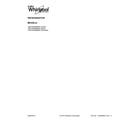 Whirlpool WRF532SMBW00 cover sheet diagram