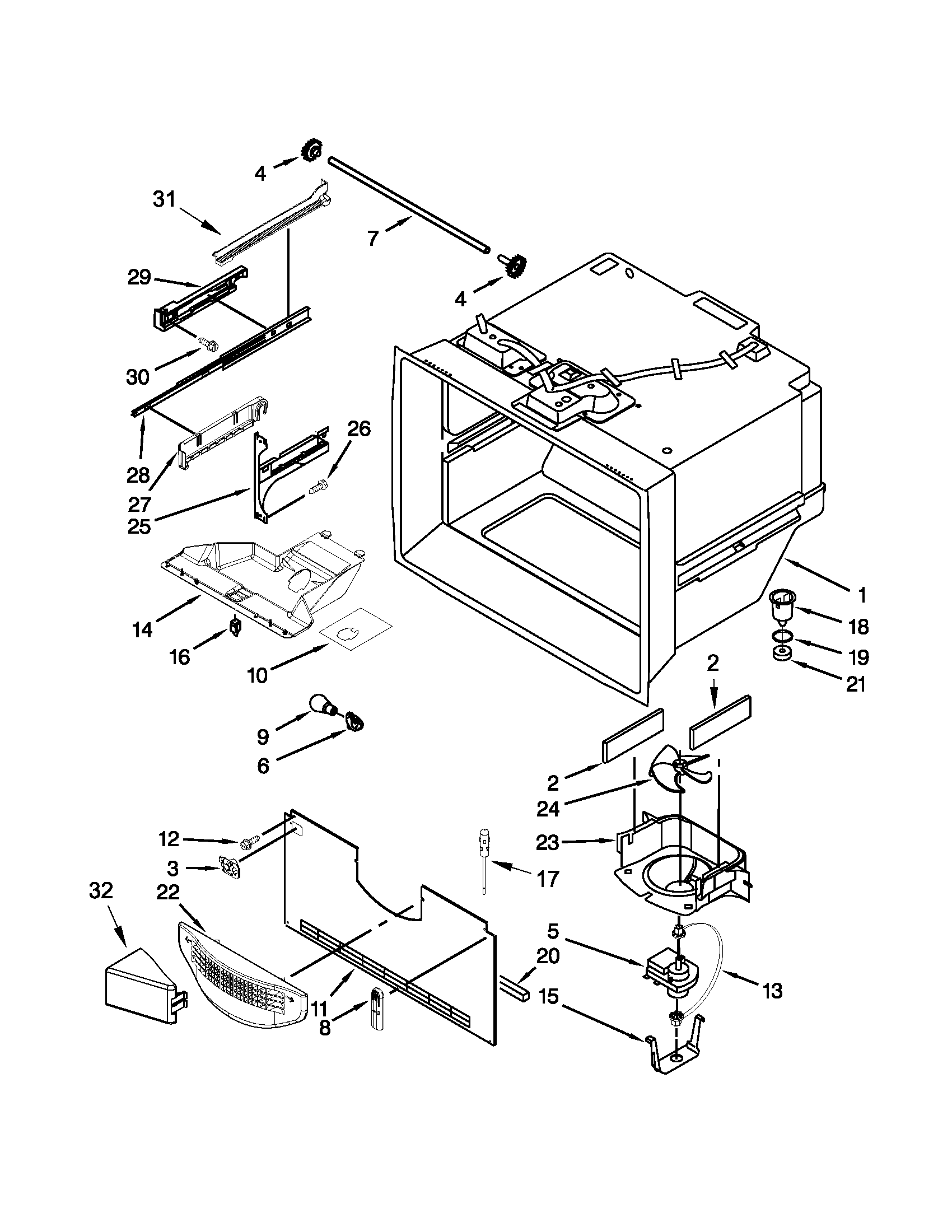 Freezer liner parts