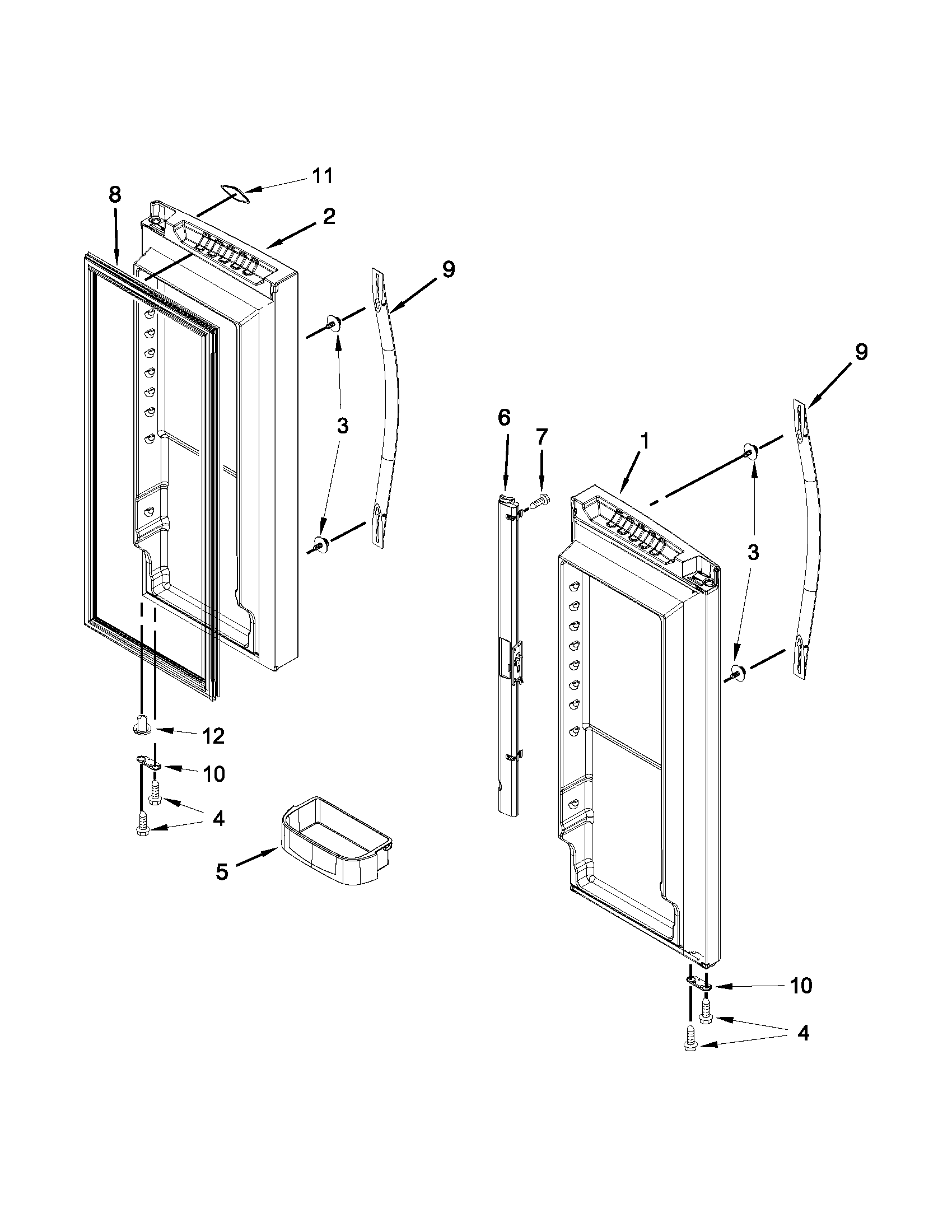 Refrigerator door parts