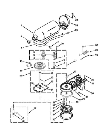 Case, gearing and planetary unit