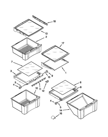 Refrigerator shelf parts