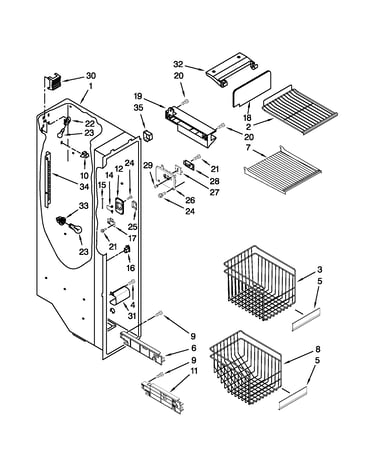 Freezer liner parts