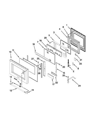 Oven door parts