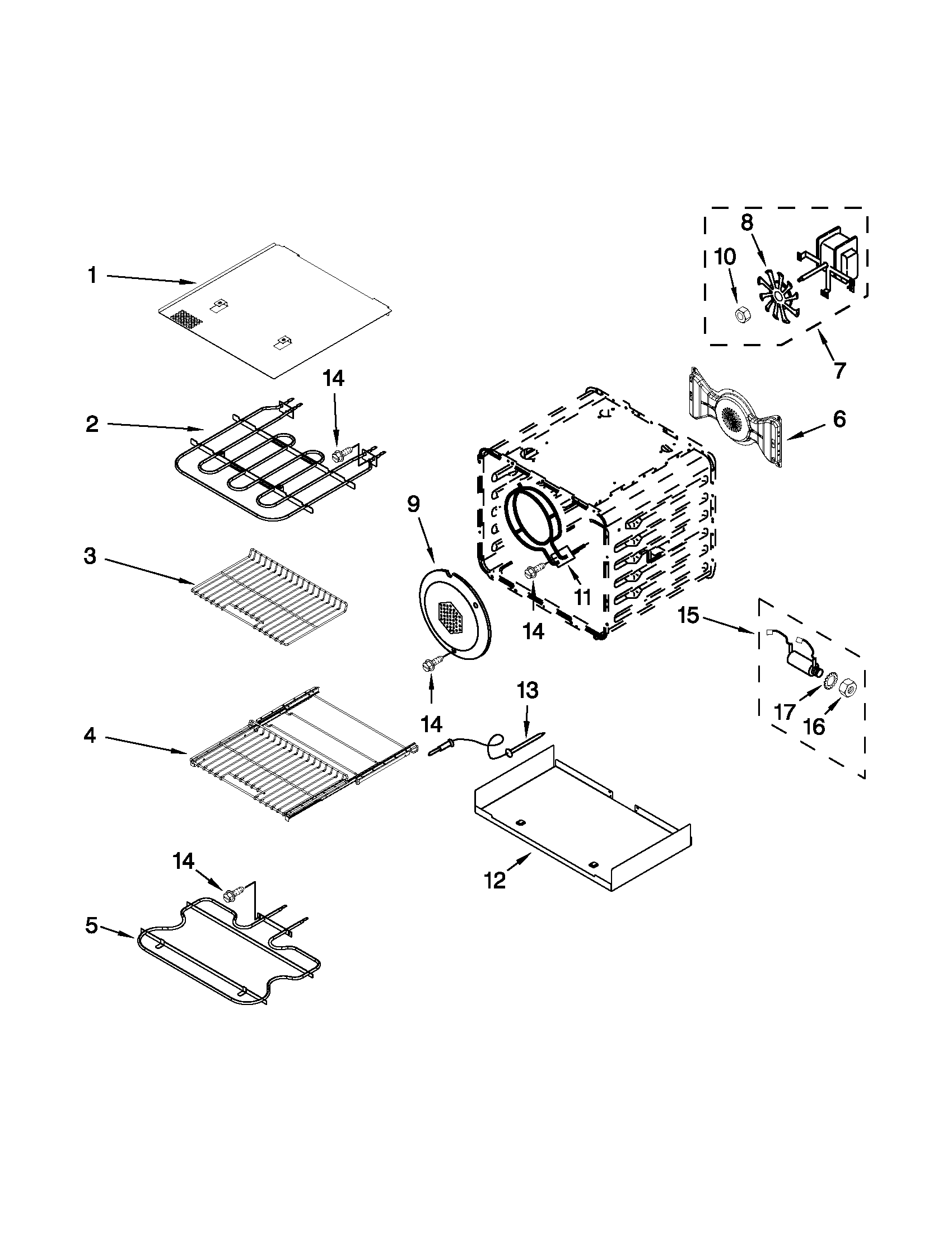 Internal oven parts