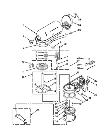 Case, gearing and planetary unit