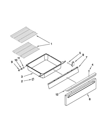 Drawer and rack parts