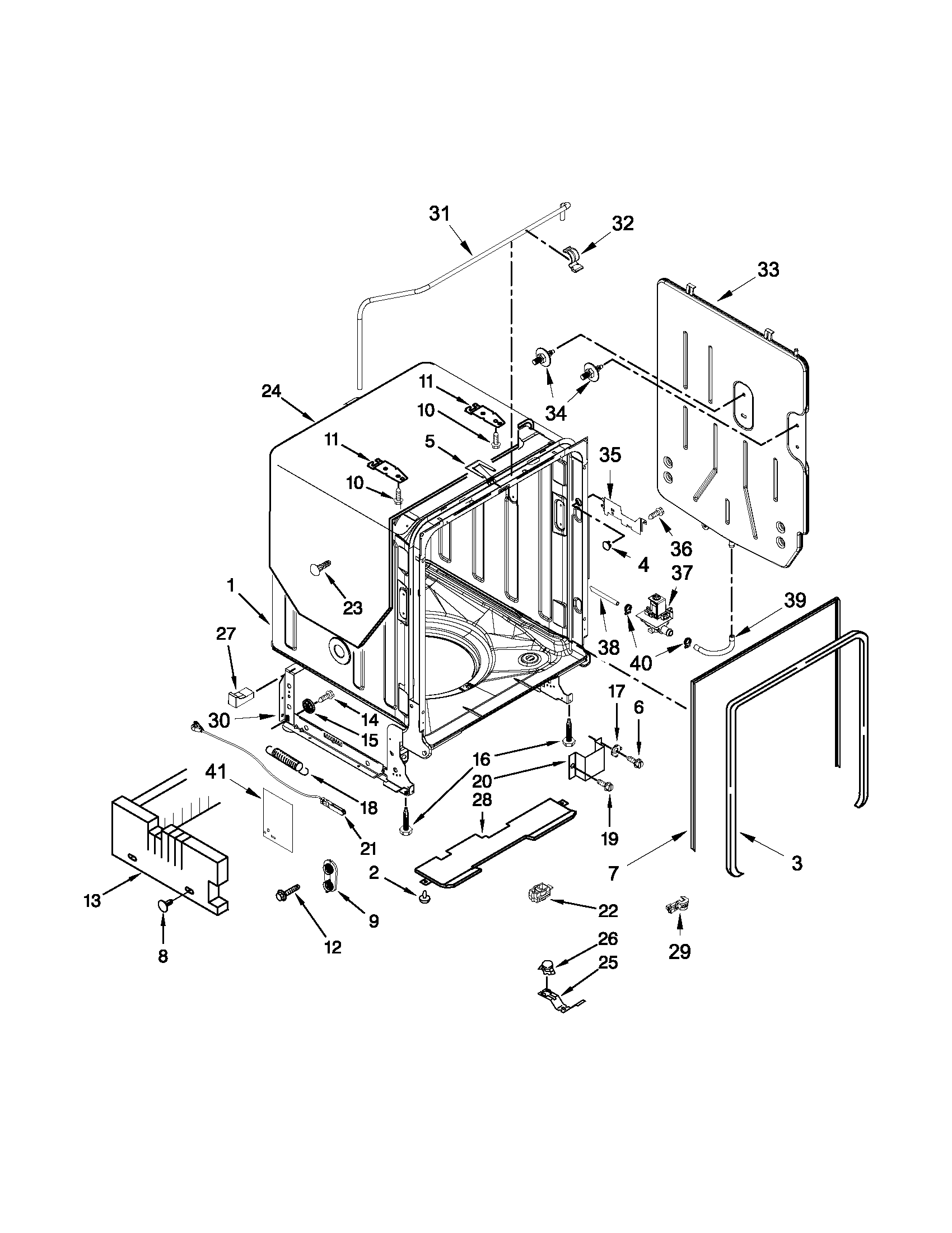 TUB, TANK AND FRAME PARTS