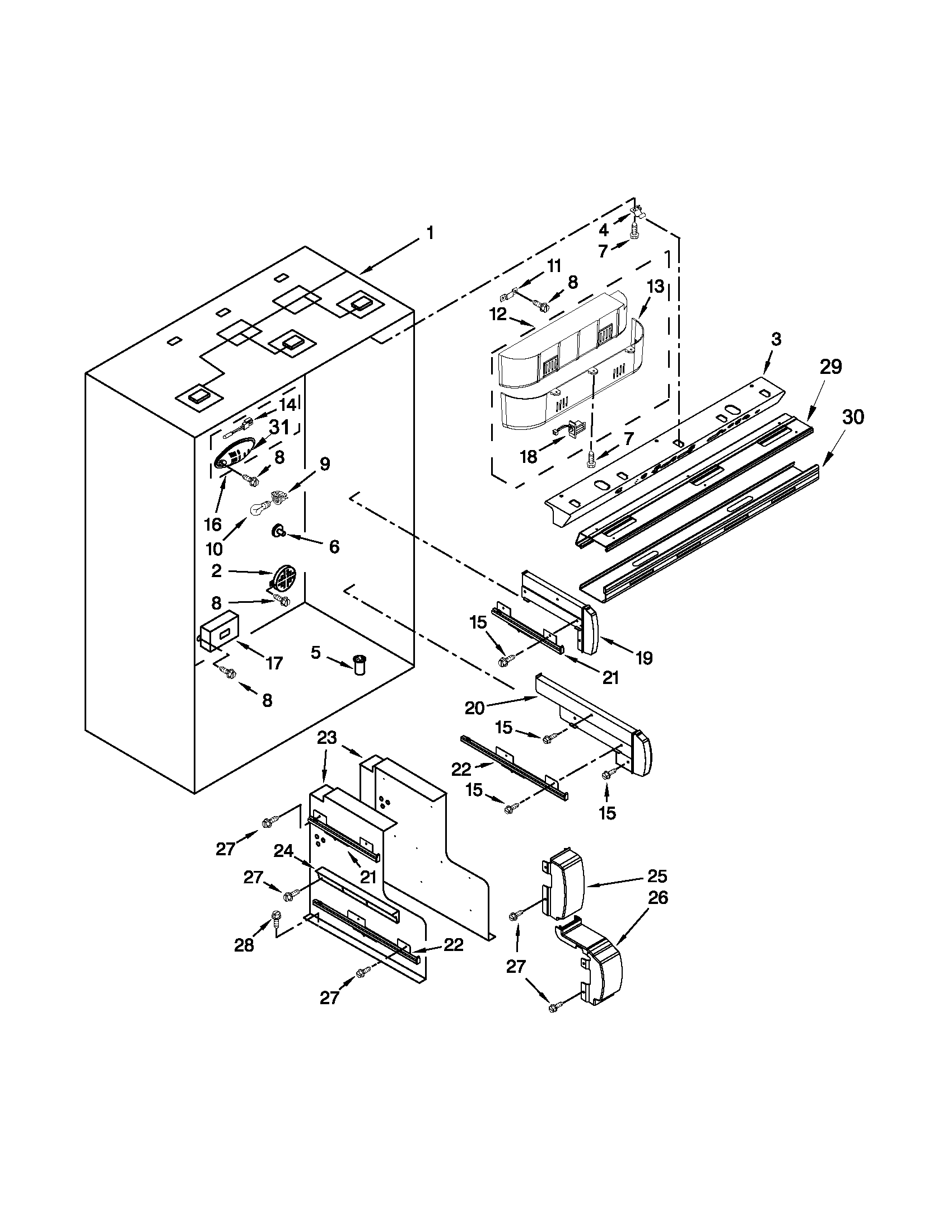Refrigerator liner parts