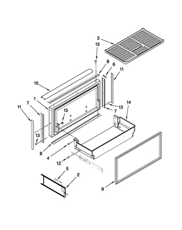 Freezer door and basket parts