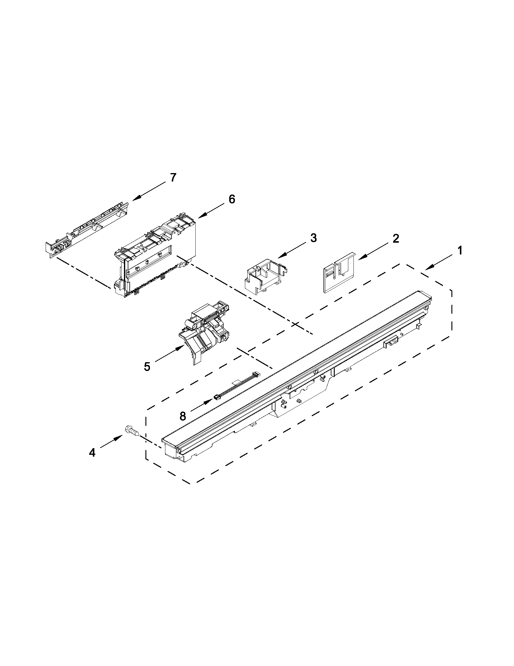Control panel and latch parts